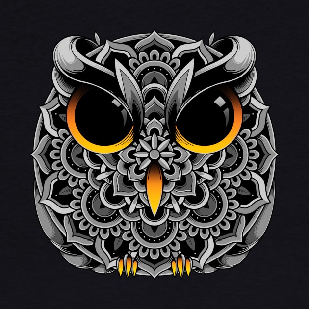 Owl Mandala by GODZILLARGE